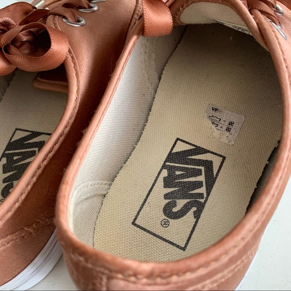Vans Rose Gold Satin Lux Shoes - Picture 7 of 8